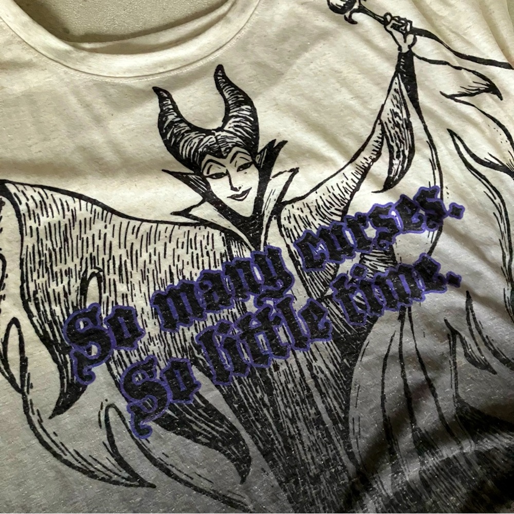 NWOT Disney Maleficent loose-fit top “So many curses, so little time.”
